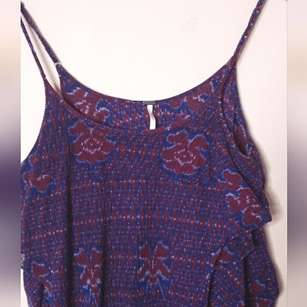 Free People Tank Top Cami Boho Ikat Dew Drop Handkerchief Hem